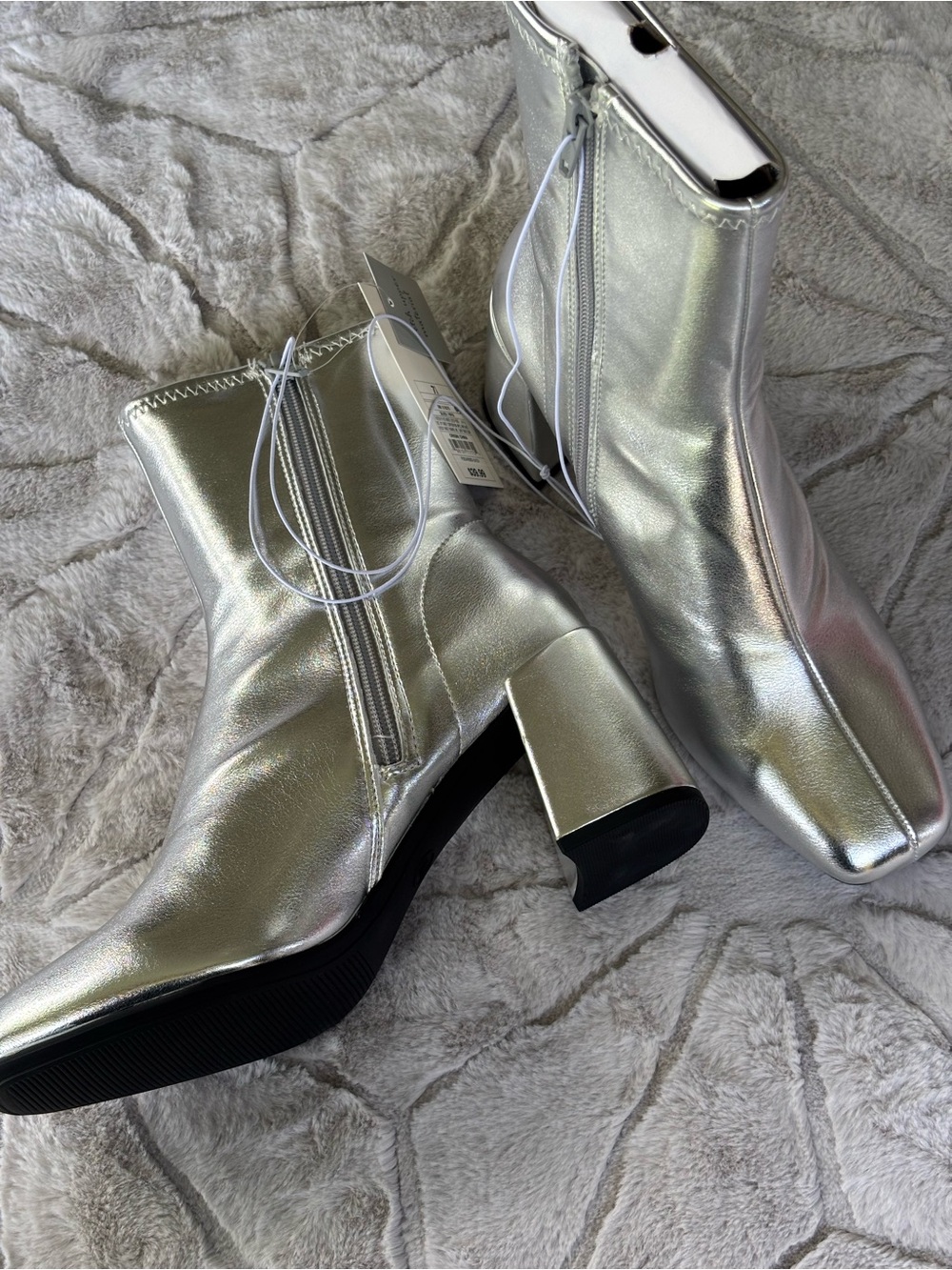 a new day Silver Metallic Block Heel Ankle Booties - Picture 8 of 8
